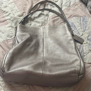 Coach Metallic Silver Shoulder Bag